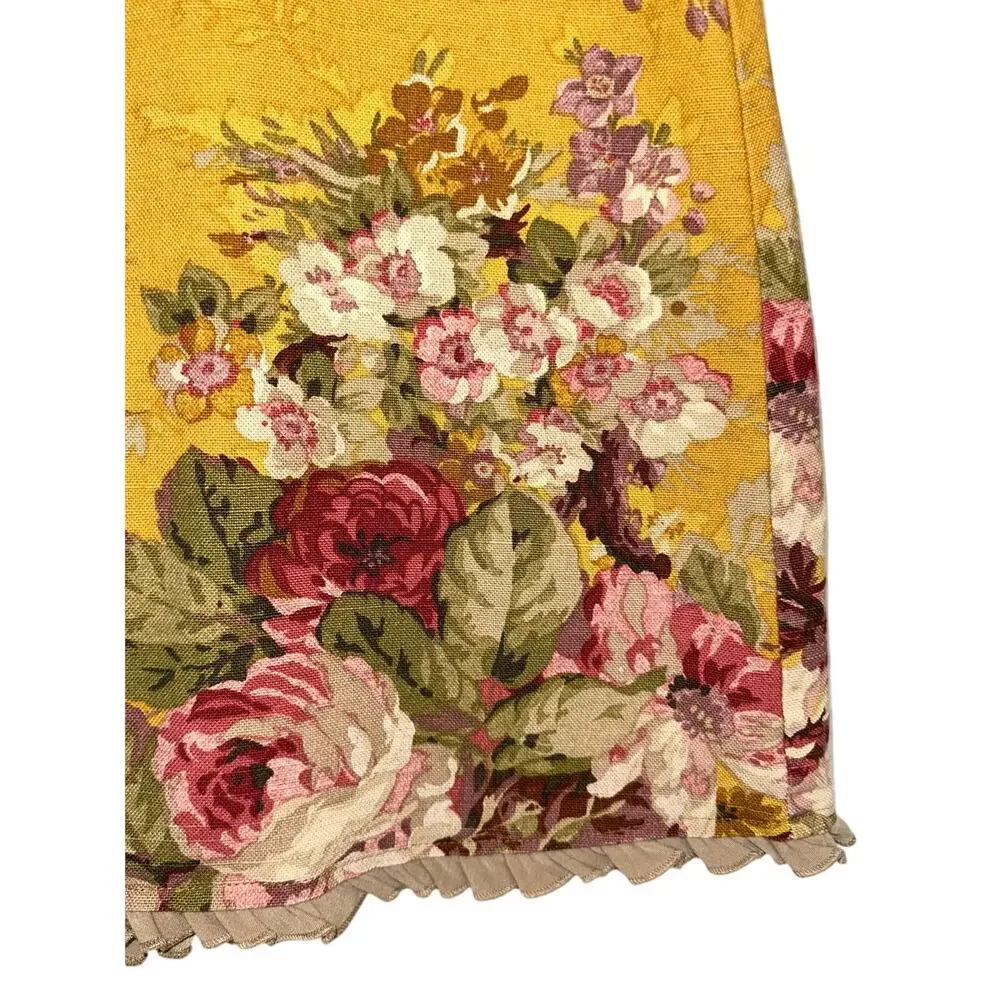 Trish Scully Girls Golden Yellow Vintage Floral Cotton Sleeveless Dress Size 6X